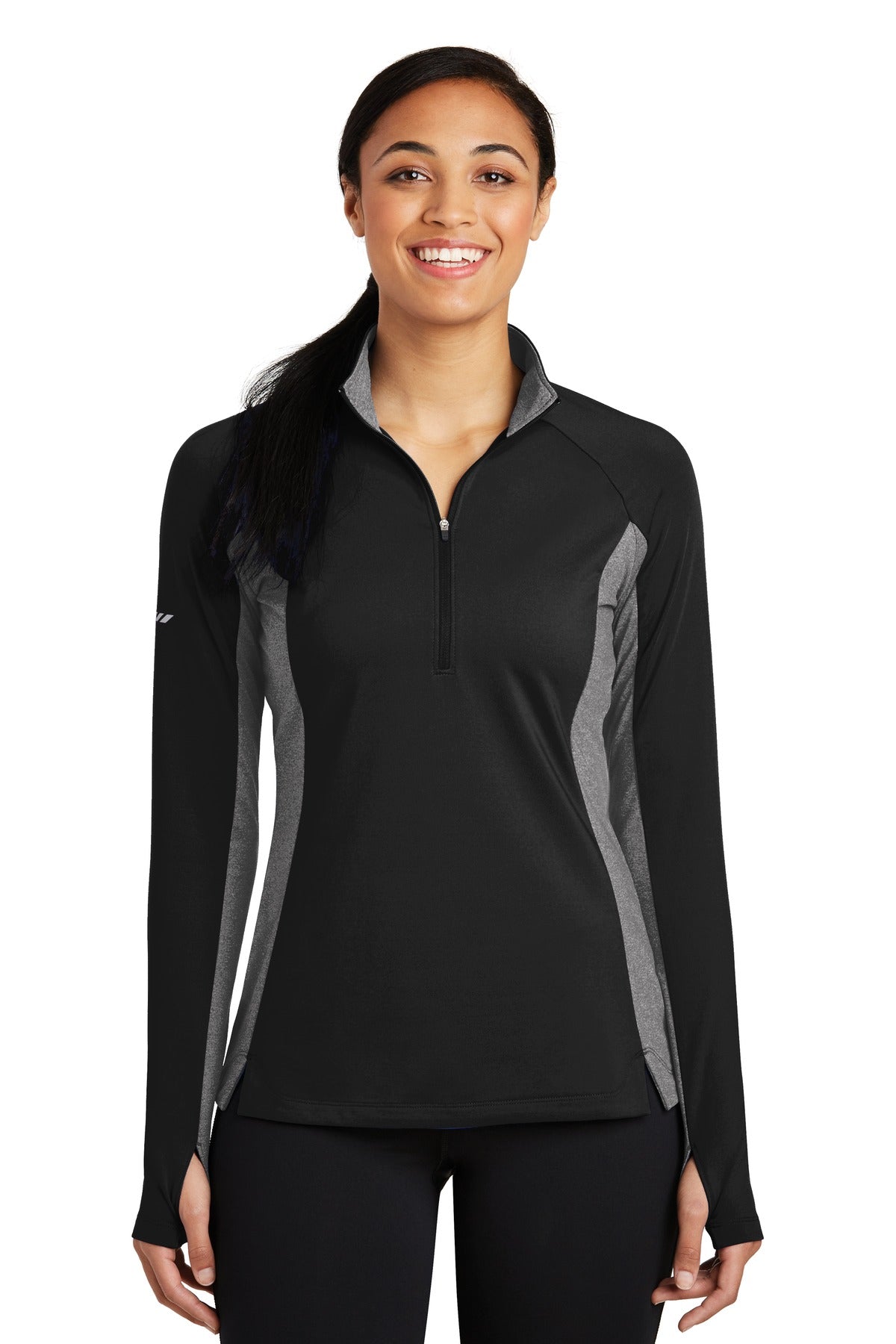 Sport-Tek® Women's Sport-Wick® Stretch Contrast 1/4-Zip Pullover. LST854