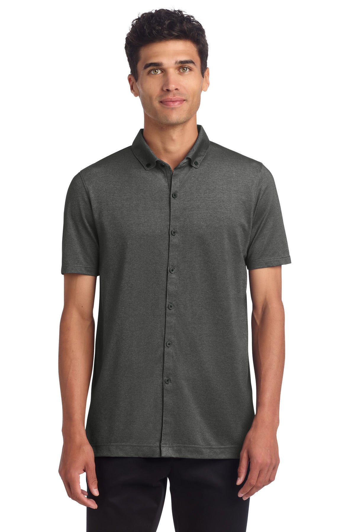 Mercer+Mettle® Stretch Pique Full-Button Polo MM1006