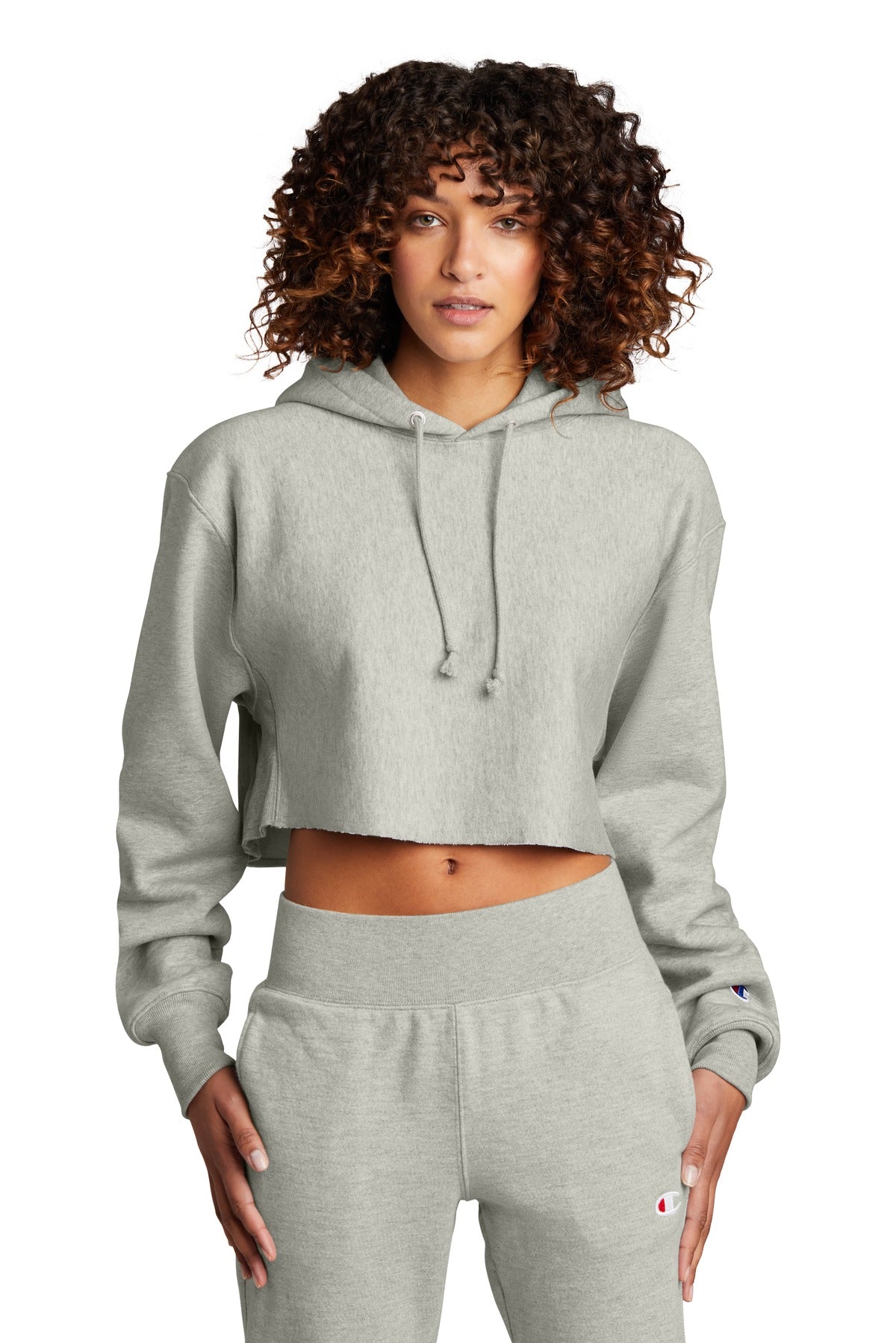 Champion ?  Women's Reverse Weave ?  Cropped Cut-Off Hooded Sweatshirt RW01W