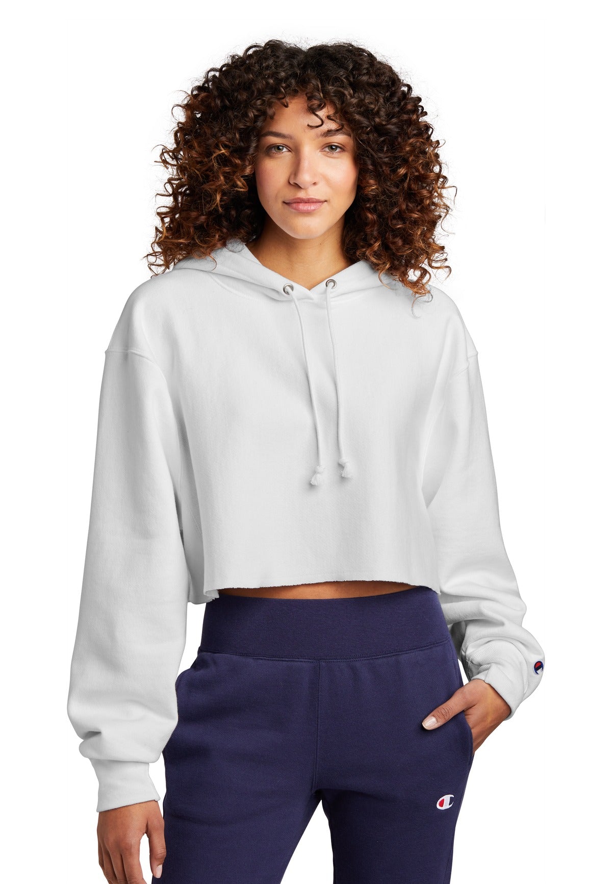 Champion ?  Women's Reverse Weave ?  Cropped Cut-Off Hooded Sweatshirt RW01W