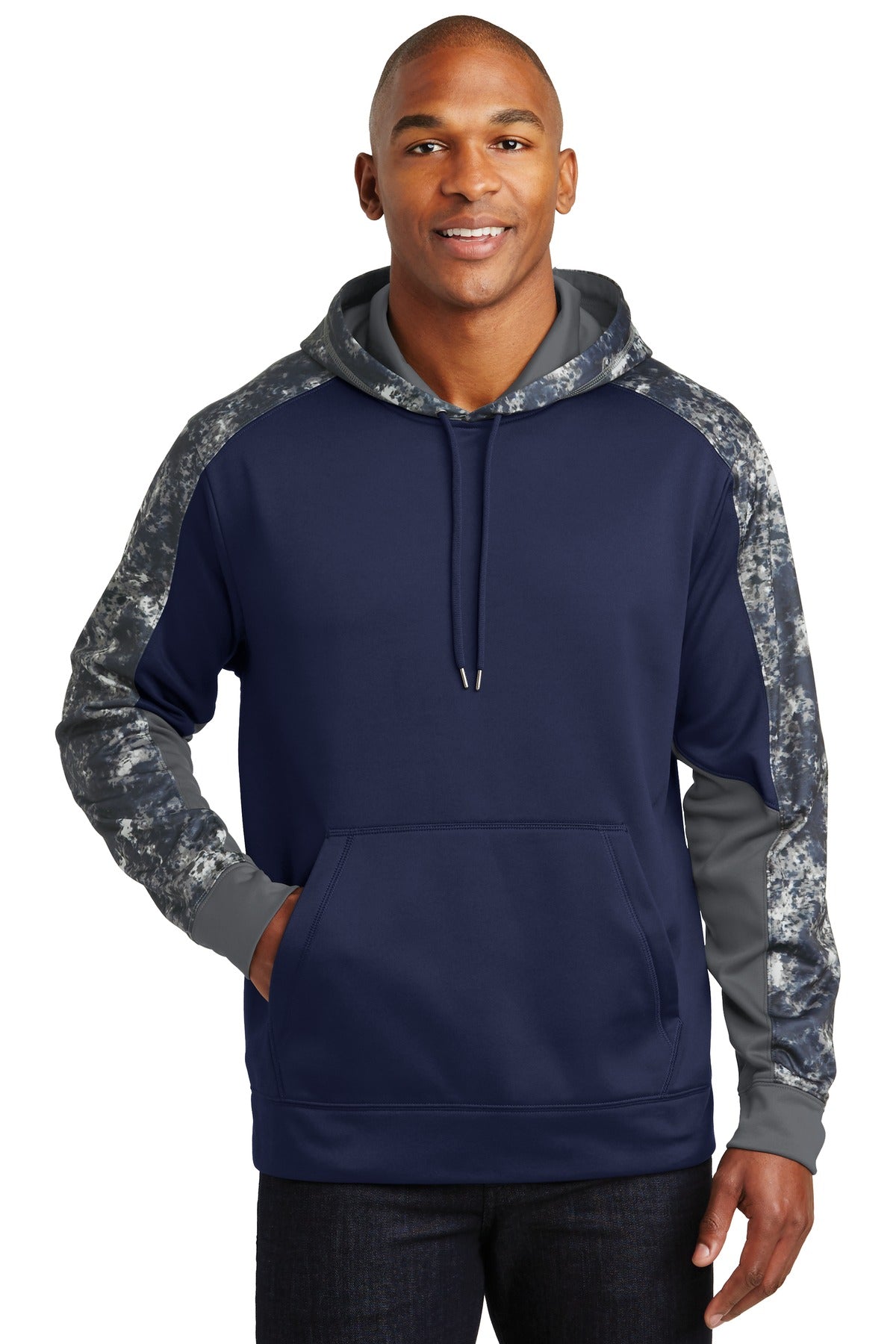 Sport-Tek® Sport-Wick® Mineral Freeze Fleece Colorblock Hooded Pullover. ST231