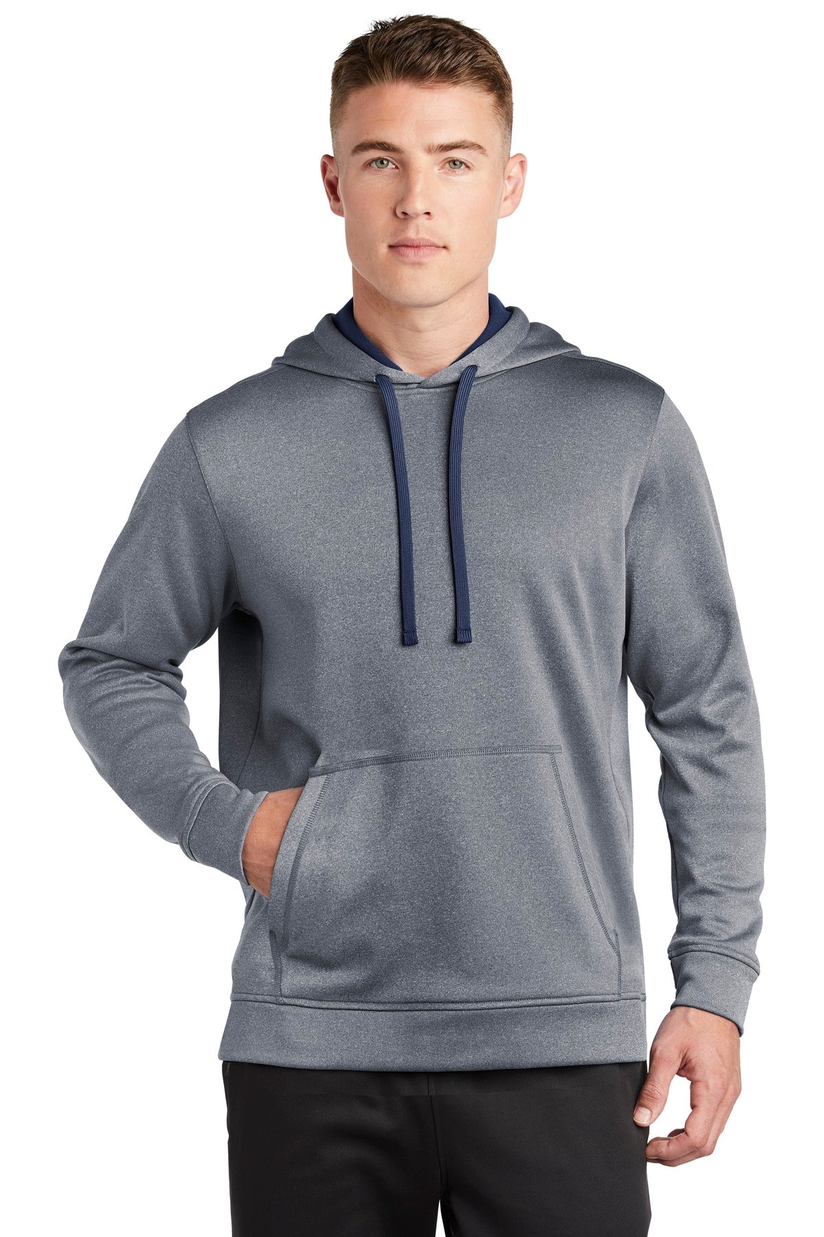 Sport-Tek ® PosiCharge ® Sport-Wick ® Heather Fleece Hooded Pullover. ST264