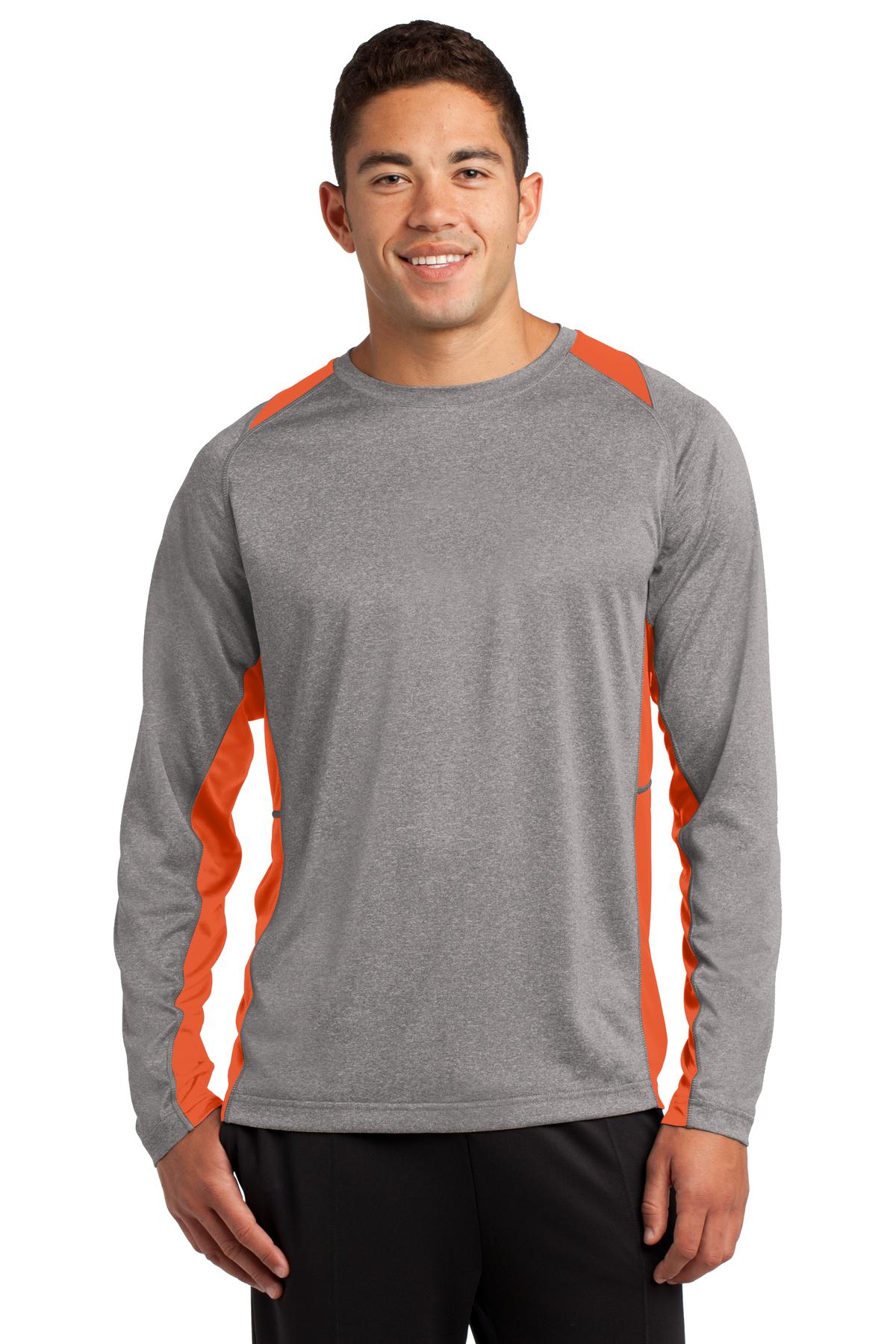 Sport-Tek® Long Sleeve Heather Colorblock Contender™ Tee. ST361LS