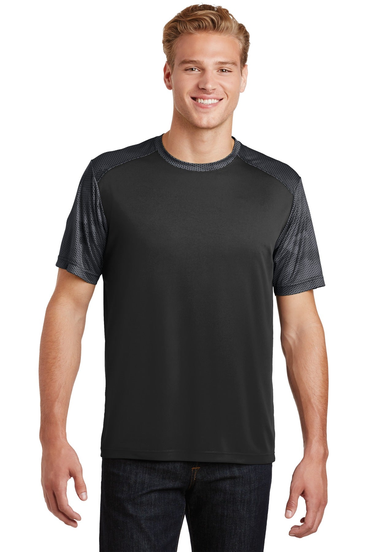 Sport-Tek® CamoHex Colorblock Tee. ST371