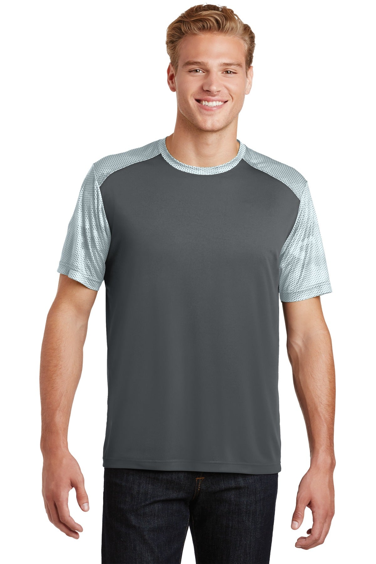 Sport-Tek® CamoHex Colorblock Tee. ST371