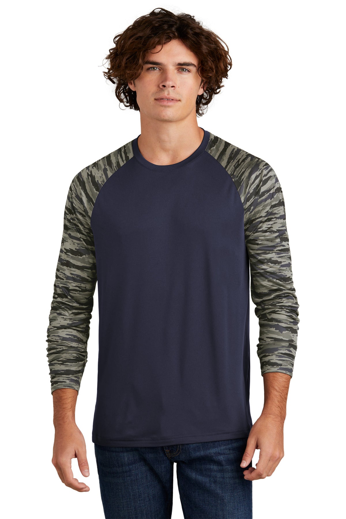 Sport-Tek® Drift Camo Colorblock Long Sleeve Tee ST376LS