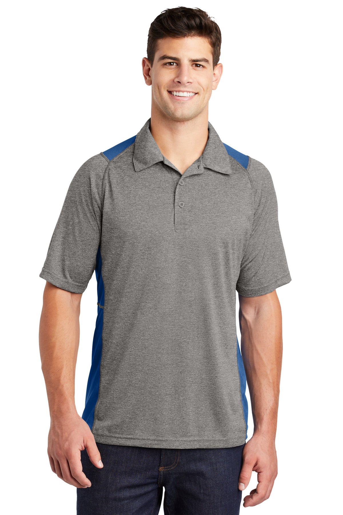 Sport-Tek? Heather Colorblock Contender? Polo. ST665