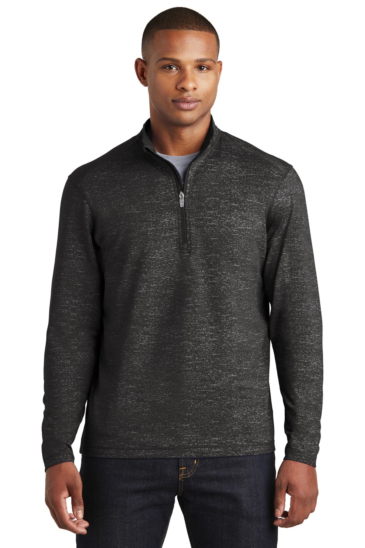 Sport-Tek ® Sport-Wick ® Stretch Reflective Heather 1/2-Zip Pullover. ST855