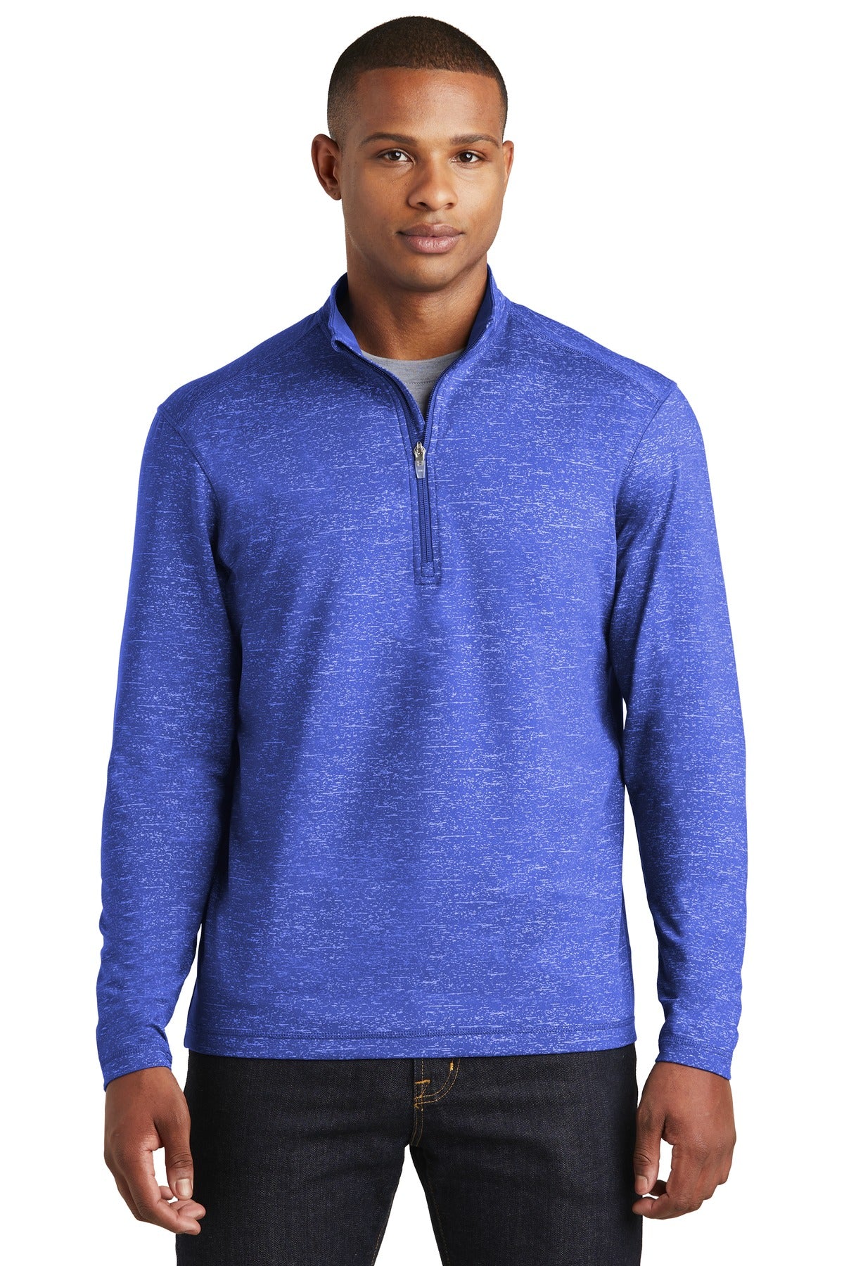 Sport-Tek ® Sport-Wick ® Stretch Reflective Heather 1/2-Zip Pullover. ST855