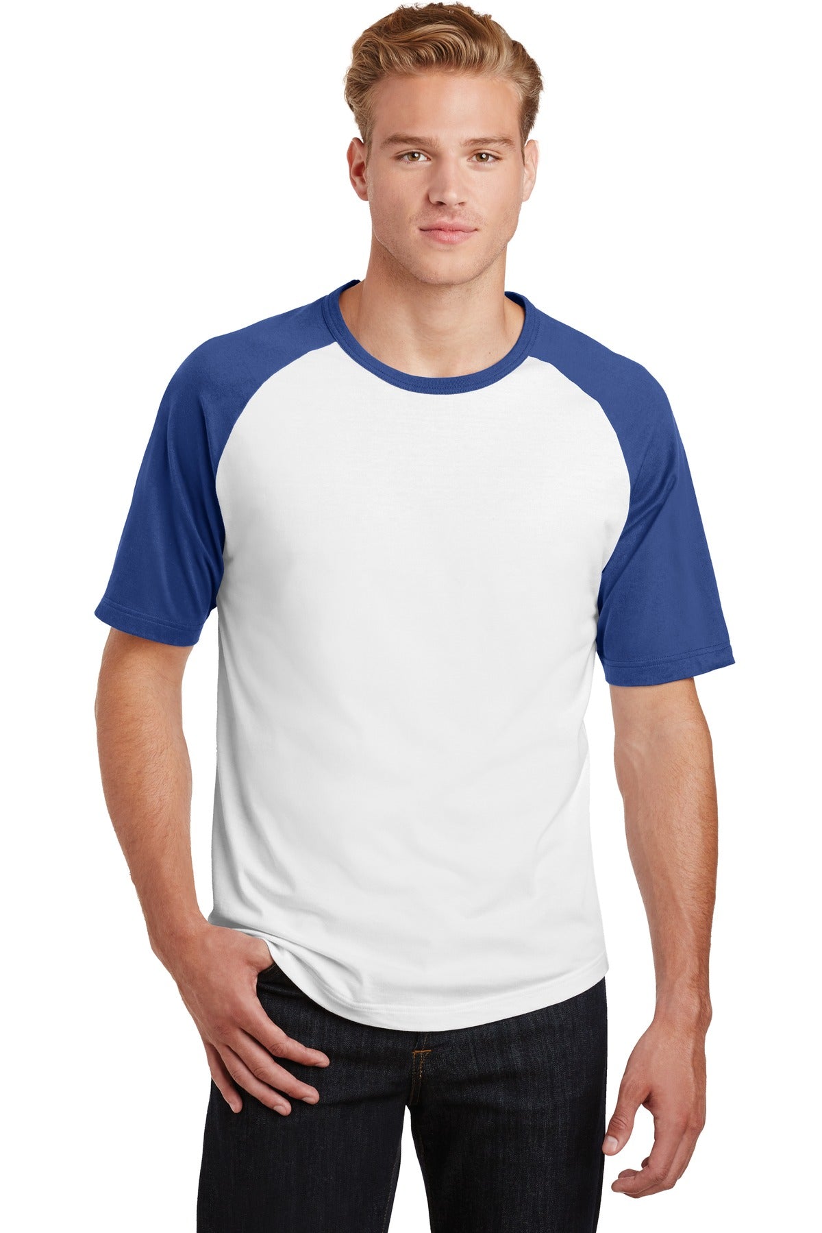 Sport-Tek® Short Sleeve Colorblock Raglan Jersey. T201