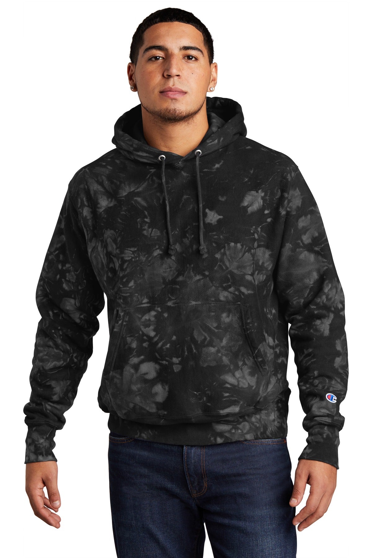 Champion ® Reverse Weave ® Scrunch-Dye Tie-Dye Hooded Sweatshirt. TDS101