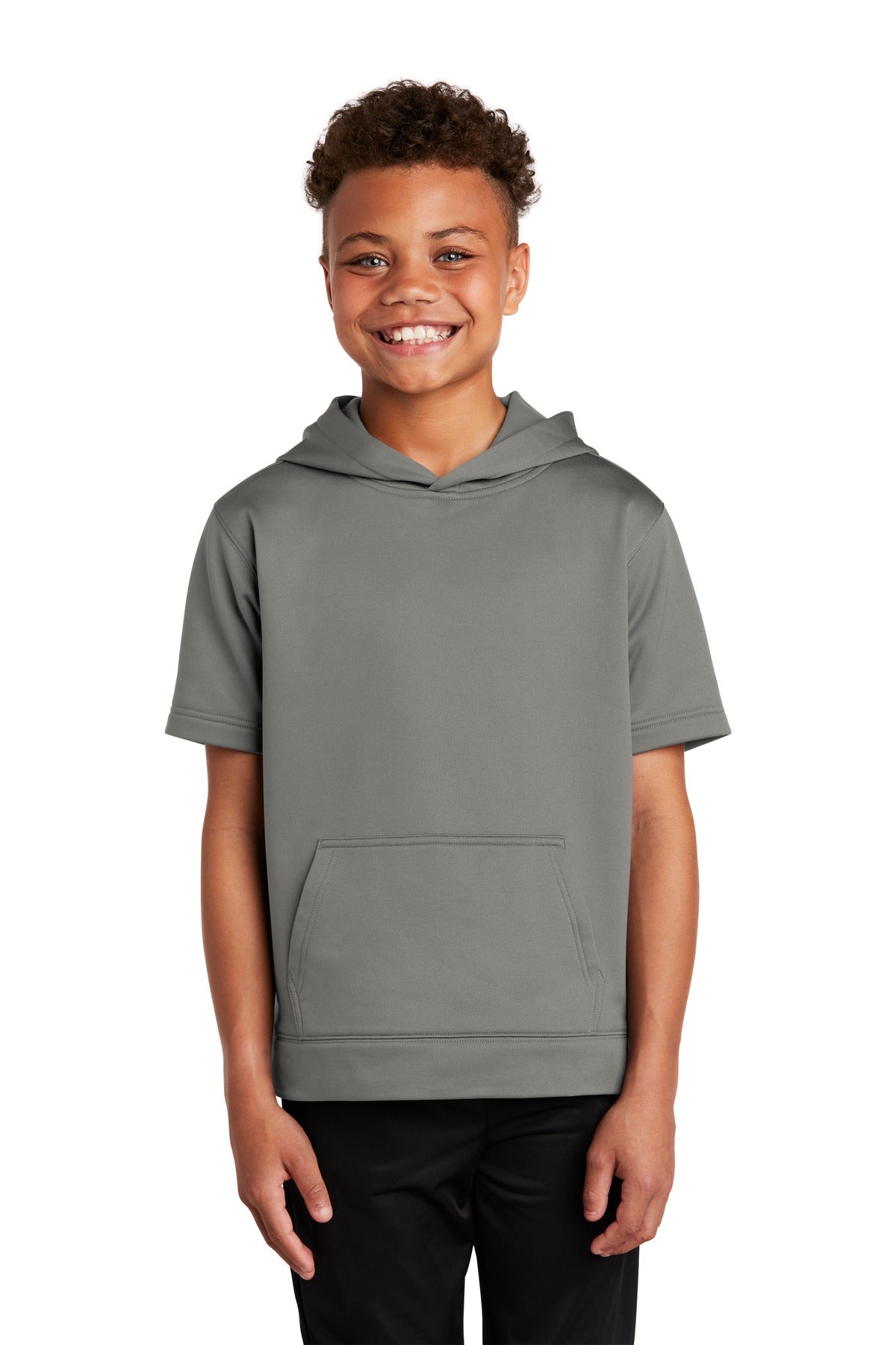 Sport-Tek ® Youth Sport-Wick ® Fleece Short Sleeve Hooded Pullover. YST251